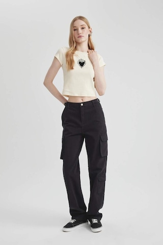 DeFacto Coool Straight Fit Gabardin Pantolon - Kargo Cepli B7611AX24SPBK27