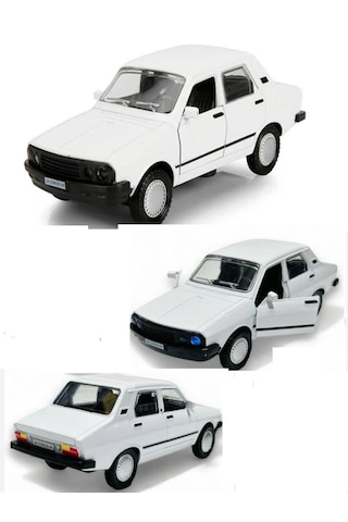 Metal Beyaz Toros Araba Kapısı Açılan Sesli Işıklı Efsane Toros Beyaz Diecast 13 Cm Çek Bırak Model Araba