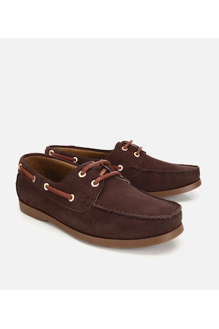 Hotiç Erkek Nubuk Deri Kahverengi Bağcık Detaylı Günlük Loafer 02ayh319740a480 02ayh319740a480