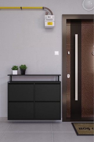Ceha Tablalı 4'lü Metal Ayakkabılık - Siyah K.AYK-2.4/S/P 9005 Siyah