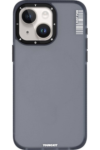 Apple Uyumlu iPhone 15 Kılıf Buzlu Mat Tasarım Youngkit Colored Sand Serisi Kapak Siyah
