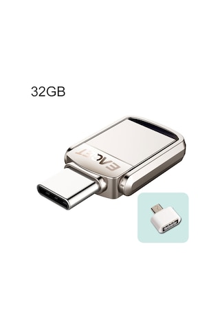 Eaget 32g Usb 3.1 + Type-c / Usb-c Arayüzü Metal Twister Flash U Disk, Mikro Usb Otg Adaptörü İle