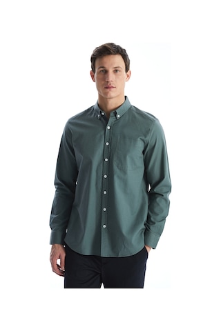 Lcwaıkıkı Classic Yeşil Regular Fit Uzun Kollu Oxford Erkek Gömlek
