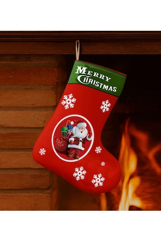 Yılbaşı Çorabı Duvar Süsü Noel Temalı Dekoratif Duvar Aksesuarı Yeni Yıl Ev Süslemesi