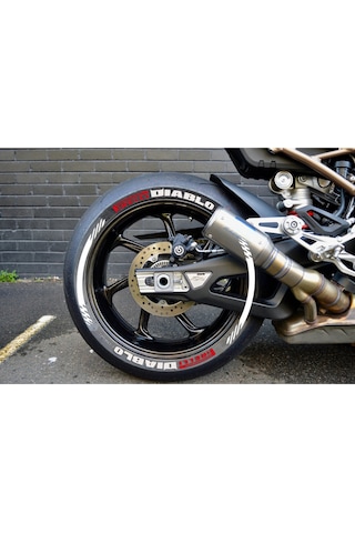 Motosiklet & Araç Lastik Yazısı 2.5 Cm Yeni Model Şeritli Ürün 16 Adet + Tutkal Dahil