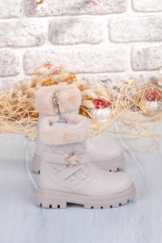 Fort Cool Evla Anatomik Sıcak Astar Kaymaz Taban Kız Çocuk Bot Bej