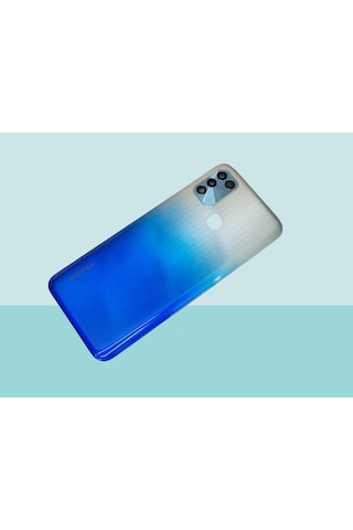 Infinix Hot 11 Play Uyumlu Full Kasa Arka Kapak Batarya Kapağı - Mavi Çok Renkli