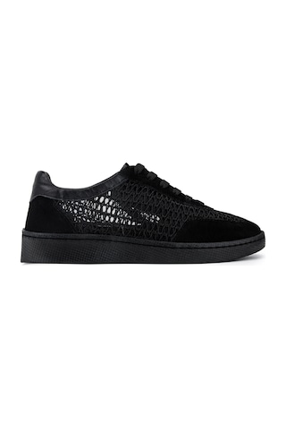 Tamer Tanca Kadın Hakiki Deri Siyah Sneakers & Spor Ayakkabı 1031 7164 Bn Ayk Y26 Syh Suet/syh Sım/syh