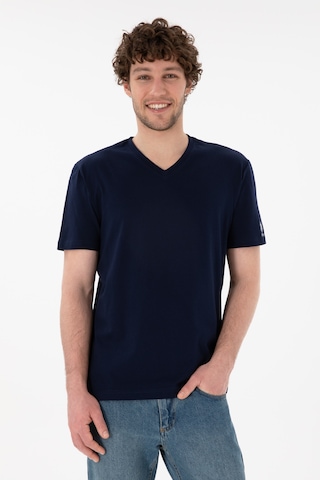 U.S. Polo Assn. Erkek Regular Fit V Yaka Lacivert Basic Tişört 50305858-VR033