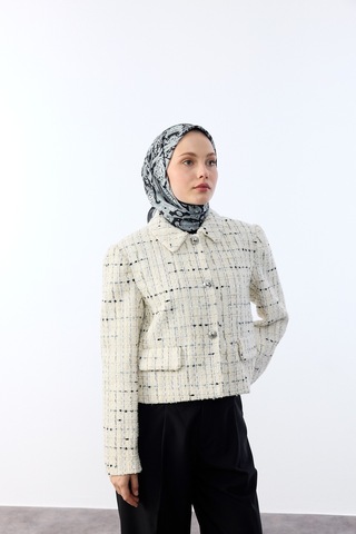 Mirsoy Scarf Zümra Desen Eşarp Siyah