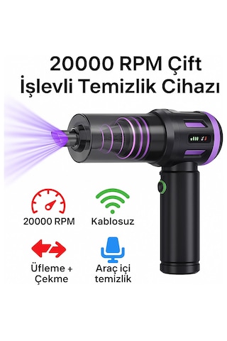 Mini Şarjlı Süpürge Üfleme Özellikli 8 Başlıklı Güçlü Motorlu Araba Ev Klavye Ve Hassas Alan Temizliği Diğer