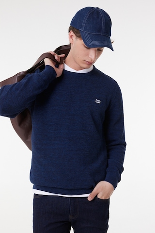 Lee Regular Fit Normal Kesim Bisiklet Yaka Indigo Erkek Triko Kazak L212149315 İndigo