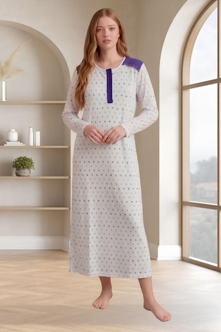 Mecit Pijama Mecit 6356 Mor Büyük Beden Kadın Gecelik