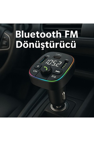 20w Şarj Özellikli Dijital Göstergeli Bluetooth Fm Transmitter