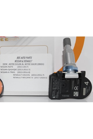 Nissan & Renault Grubu Araçlarla Uyumlu Lastik Basınç Sensörü Oem: 40700-3vu0a / 407005663r 1 ADET