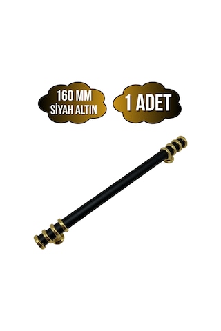 Detay Boru Siyah Altın Dolap Kulpu Mobilya Ve Mutfak Dolap Kulpu Siyah - Altın 160mm 1 Adet Siyah Altın