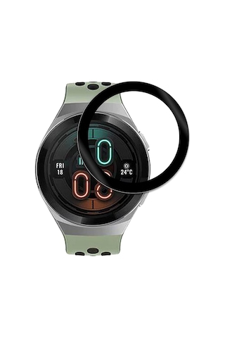 Microcase Huawei Watch GT 2E 46 MM Tam Kaplama 3D Pet Ekran Koruyucu ZR Siyah