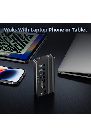 Acasis CM073S 10in1 USB,HDMI,PD100W,LAN,Type-C Dock+Disk Kutu