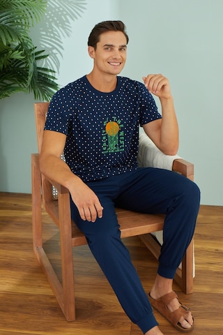 Sevim Erkek Kısa Kol Lacivert Pijama Takım C9t7n49 001