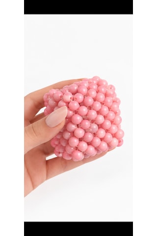 Lady Miossa Boncuklu Airpods Kılıfı Açık Pembe