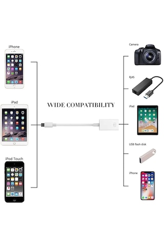 Ad44 Apple Uyumlu iPhone Otg Dönüştürücü Kablo Usb 3.0lightning To Usb Adaptör