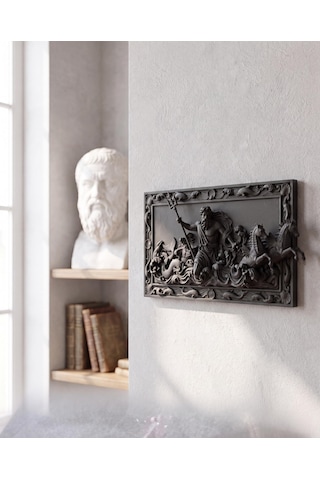 Poseidon Duvar Heykeli 3d Rölyef Tablo Antik Yunan Mitolojisi Barok Tasarım Mat Siyah 25 Cm Salon Ofis Duvar Dekoru Yeni Ev Hediyesi 25cm