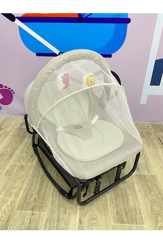 Turhan Bebe Çift Taraflı Sallanan Cibinlikli Oyuncaklı Ana Dizi Beşik