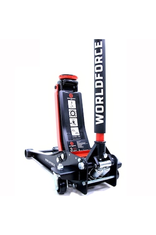 Worldforce 11101 Hidrolik Kriko 3 Ton Düşük Profil Çift Piston F1 Garaj Tipi Araç Krikosu