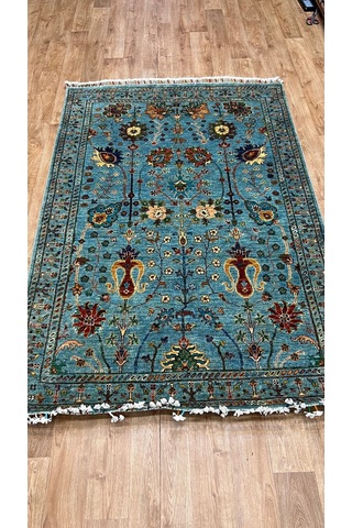 El Dokuma Afghan Halısı Mavi