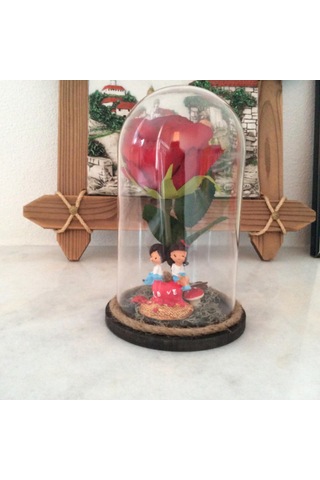 Aşk Temalı Mika Fanus Teraryum Detaylı Dekoratif Biblo Model 1