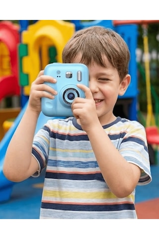 Çocuklar İçin Fotoğraf Makinesi Baskı Özellikli 4 Kağıt Rulo Hediyeli Çocuk Kamera