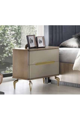 Aby Antrasit - Meşe - Gold Hazal Komidin Antrasit Meşe