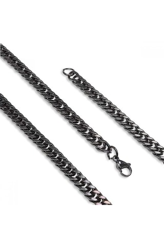 Erkek Balık Sırtı Çelik Erkek Kolye 1,6mm X 4mm 9183 Siyah