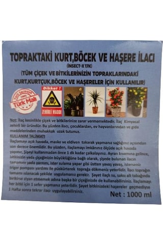 Çiçek ve Bitki Ilacı Topraktaki Haşere ve Kurtçuklar için 1000