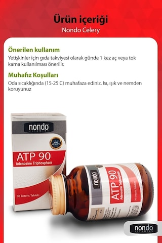 Nondo Atp 90 Adenozin Trifosfat 30 Enterik Tablet