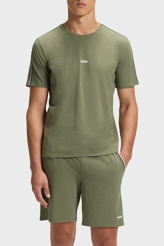 Boss Pamuklu Regular Fit Bisiklet Yaka Logolu T Shirt Erkek T Shirt 50545930 349 Haki