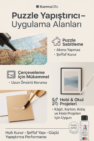 Puzzle Yapıştırıcı 6 70 Ml Şeffaf Ve Güçlü Yapıştırıcı Puzzle Koruma & Uv Dayanıklı