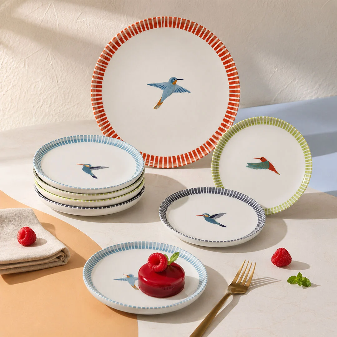 Kütahya Porselen Colibri 7 Parça Pasta Takımı Çok Renkli