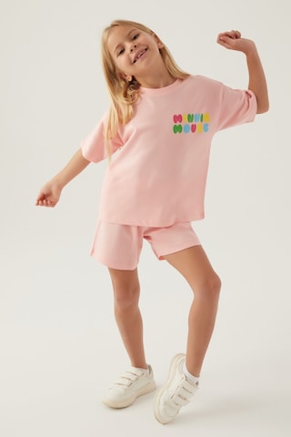 Minnie Mouse Colourful Somon Kız Çocuk Şort Takım 5274-42770 Somon