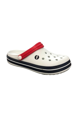 Akınal Bella E195 Beyaz Erkek Hastane Sabo Terlik Sandalet Beyaz