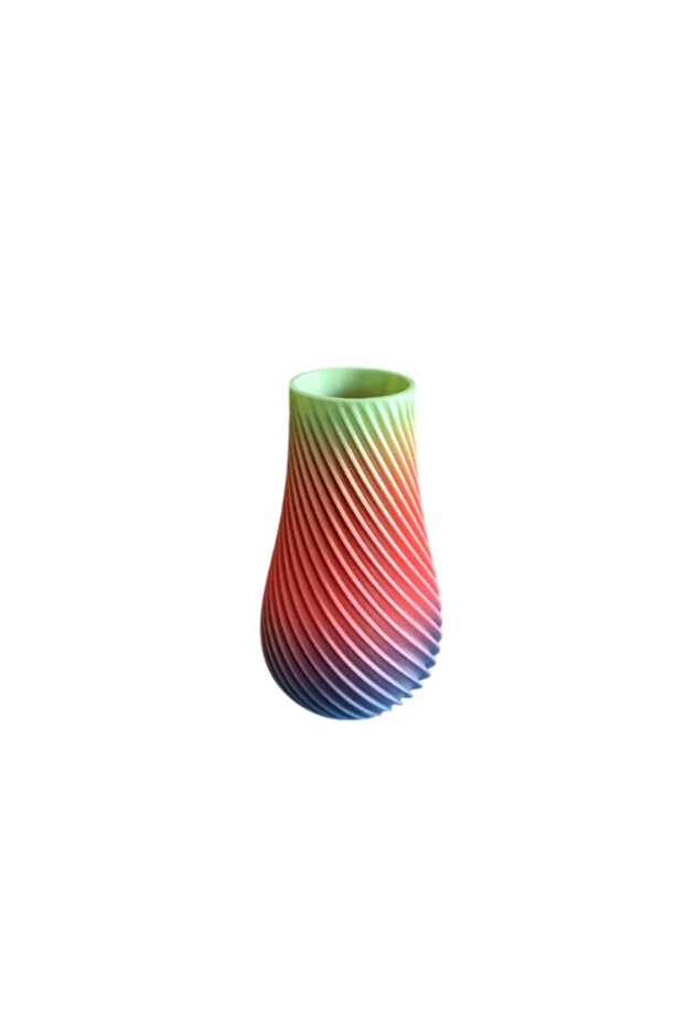 Dekoratif Spiral Vazo , 150 Mm, 3d Baskı Çok Renkli