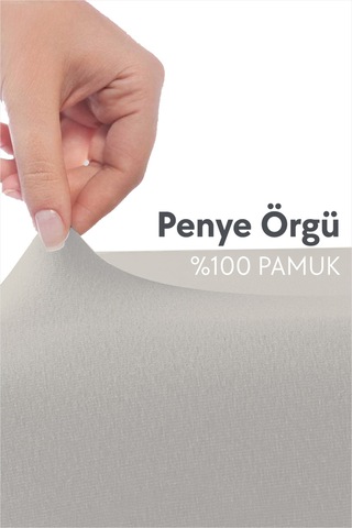 Calmera %100 Pamuk Penye Lastikli Çarşaf Tek Kişilik 90x190 - 100x200 - 120x200 Gri