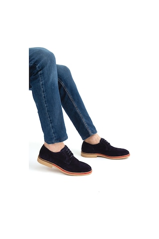 Tamer Tanca Erkek Hakiki Deri Lacivert Casual Ayakkabı 383 5194 Erk Ayk Sk22/23 Lacıvert Suet Lacivert