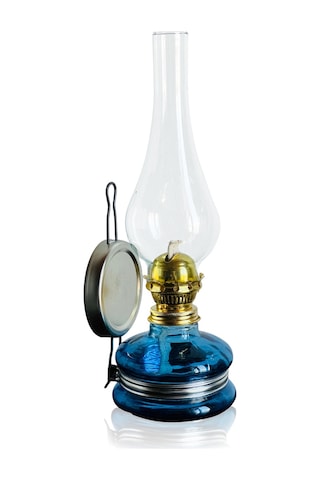 Nostaljik Gaz Lambası Büyük Boy Mavi