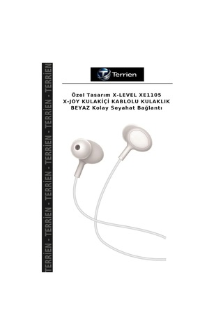 Özel Tasarım X-level Xe1105 X-joy Kulakiçi Kablolu Kulaklık Beyaz Kolay Seyahat Bağlantı