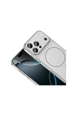 İphone 13 Pro Uyumlu Ag Glass Koruyucu Kılıf İphone 17 Pro Max Görünümlü Gümüş