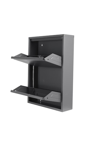 Kaser Metal 2'li Metal Ayakkabılık Antrasit