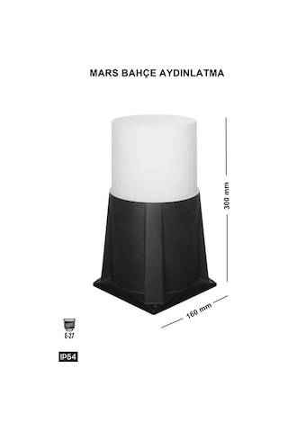 Mars Set Üstü Bahçe Lambası Zita Bahçe Aydınlatması 35 Cm Set Üstü Yer Lambası 220v Ip54