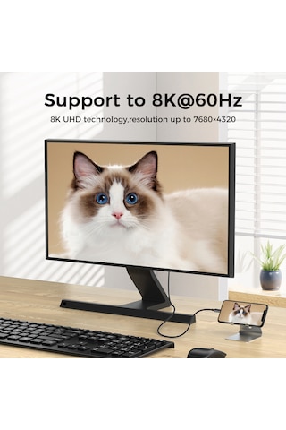Yediseven Usb 4 Görüntü Kablosu 8k60hz Thunderbolt Uyumlu 1m