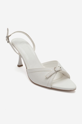 Luvi Shoes Ulea Beyaz Cilt Kadın İnce Topuklu Ayakkabı